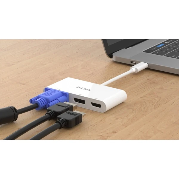 D Link D-Link USB Adapter, USB-C Stecker > VGA + HDMI + DisplayPort Buchse – Bild 3