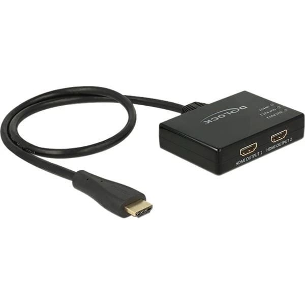 DeLOCK Splitter 1x HDMI Stecker > 2x HDMI Out 4K, HDMI Splitter