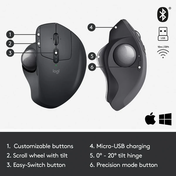Logitech MX ERGO, Trackball – Bild 6